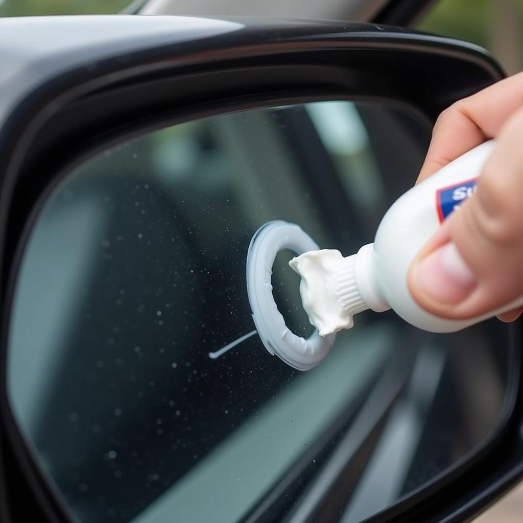 Fixing Car Mirror Scratch with Toothpaste