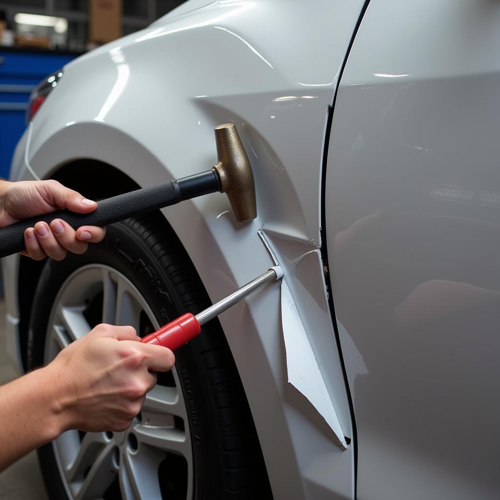 Repairing a Damaged Car Quarter Panel