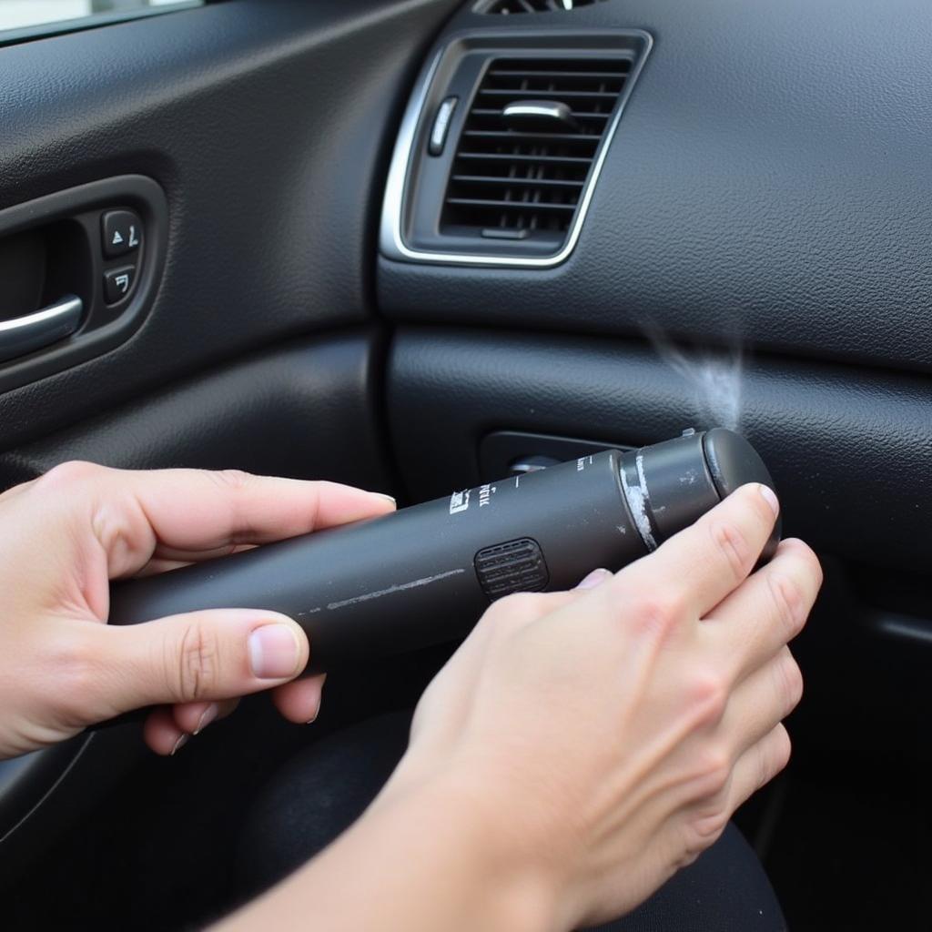 Fixing scratched plastic on a car interior