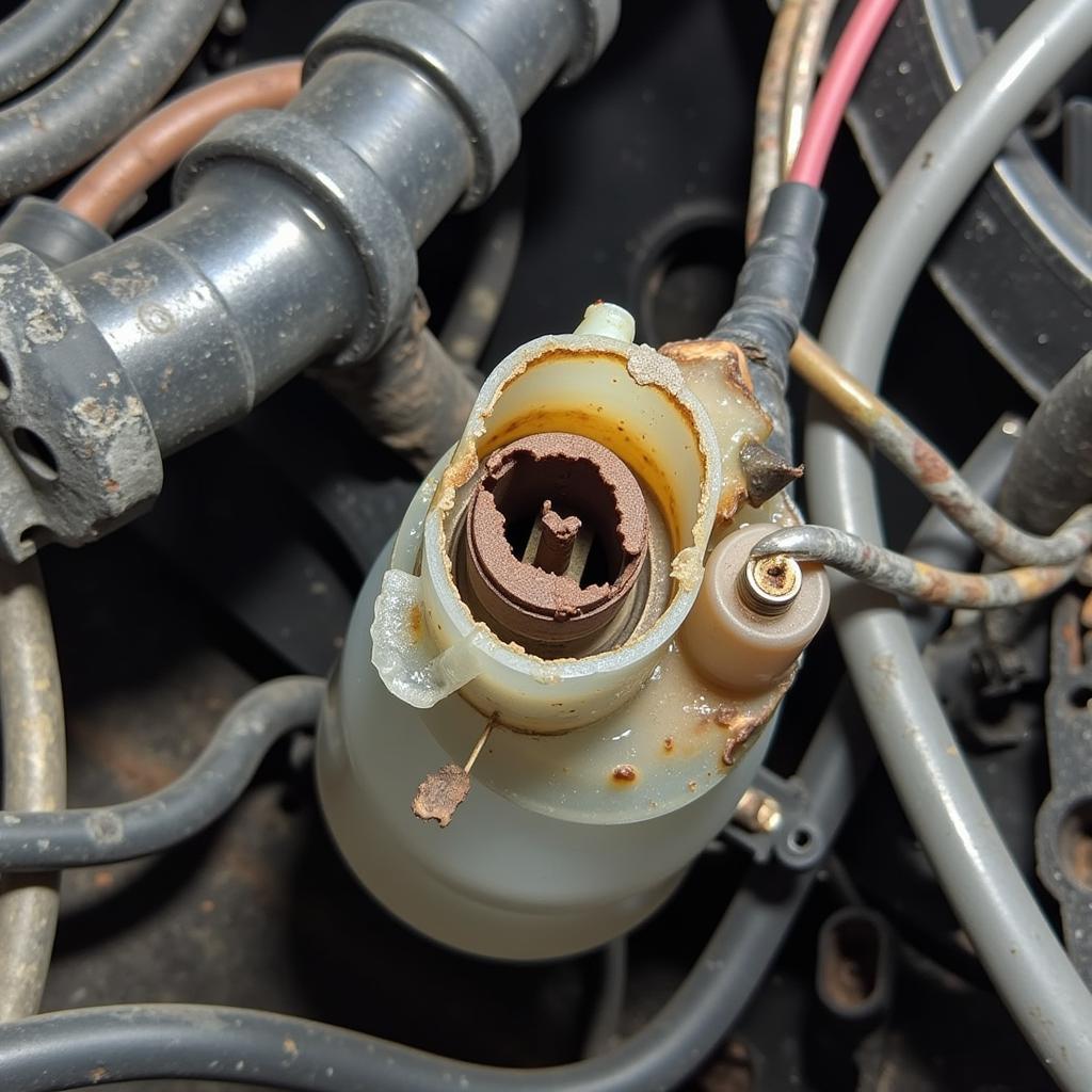 Flood Damaged Car Wiring Harness