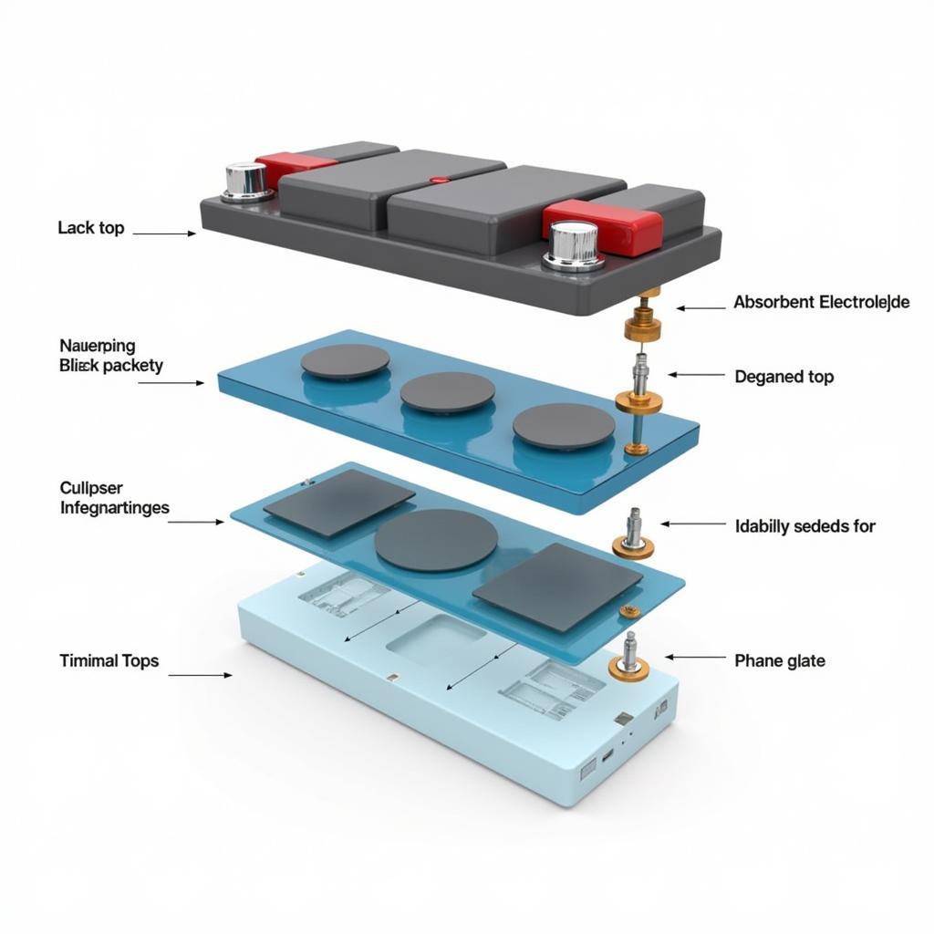 Internal Structure of a Free Maintenance Car Battery