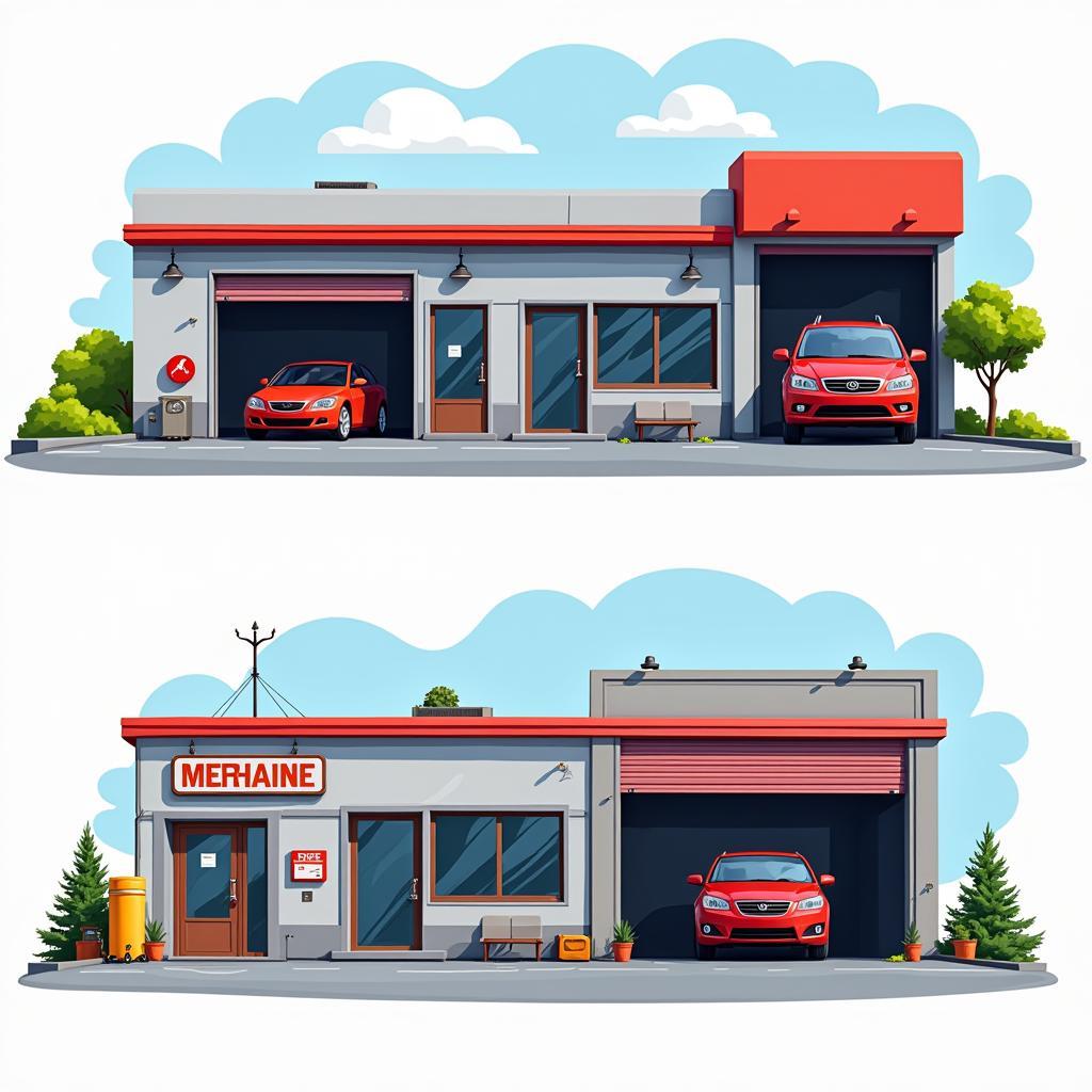 Free vs. Premium Car Maintenance Shop Vectors