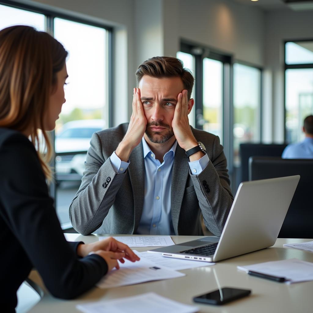 Frustrated Car Owner at Dealership