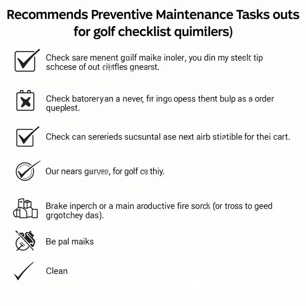 Golf Cart Preventive Maintenance Checklist