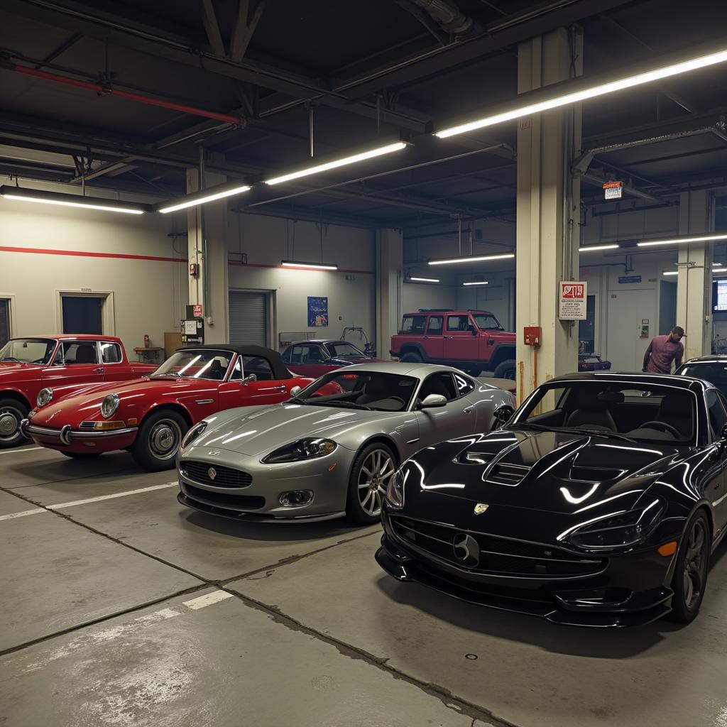 Garage with cars in GTA 5 on PS4