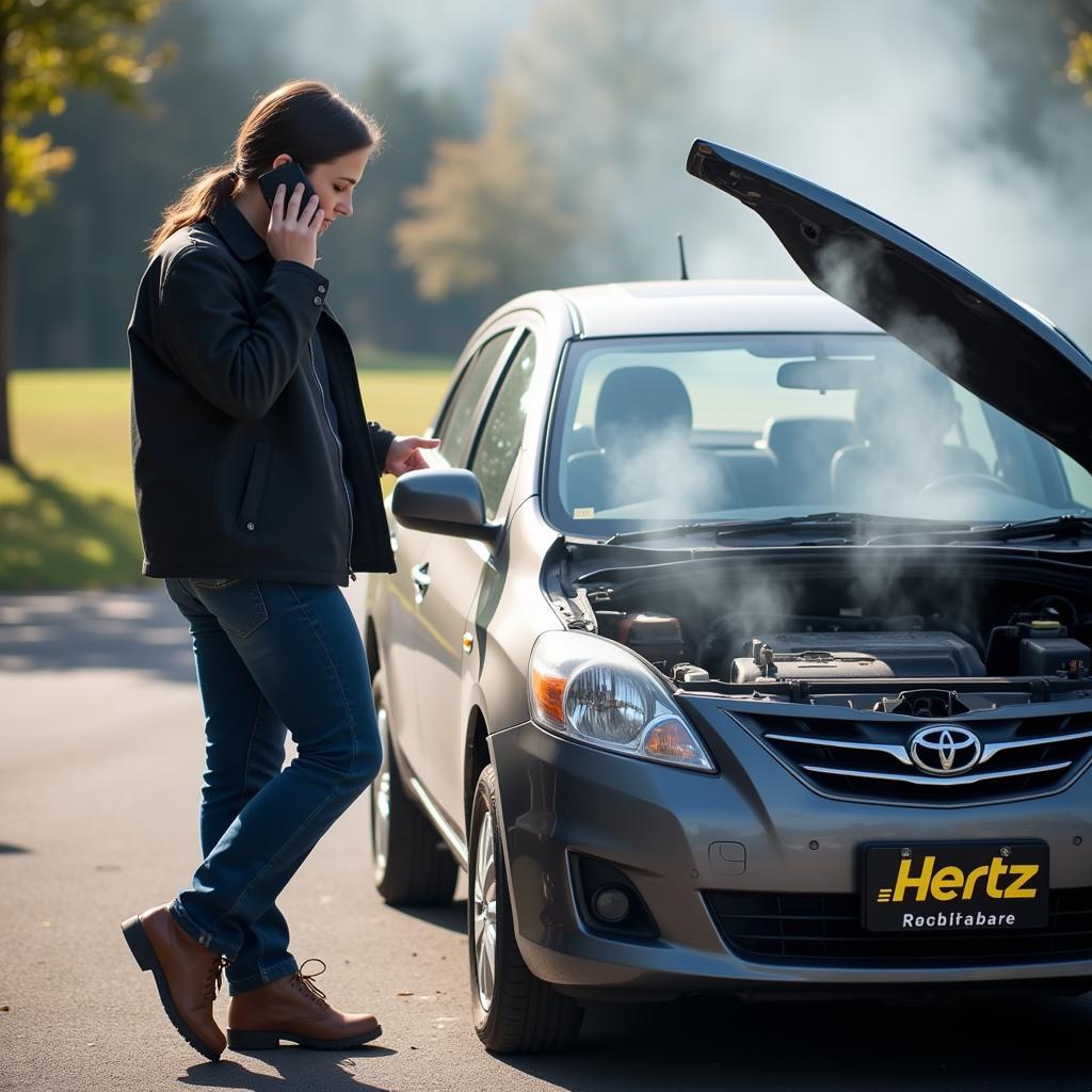 Troubleshooting Mechanical Problems with a Hertz Rental Car: Calling Roadside Assistance