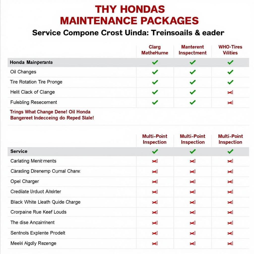 Honda Maintenance Package Options