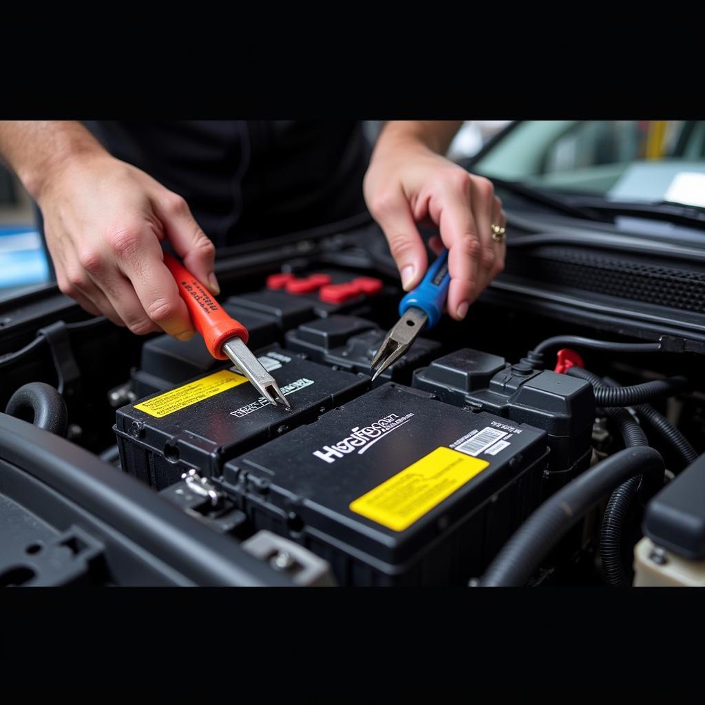 Hybrid Car Battery Inspection