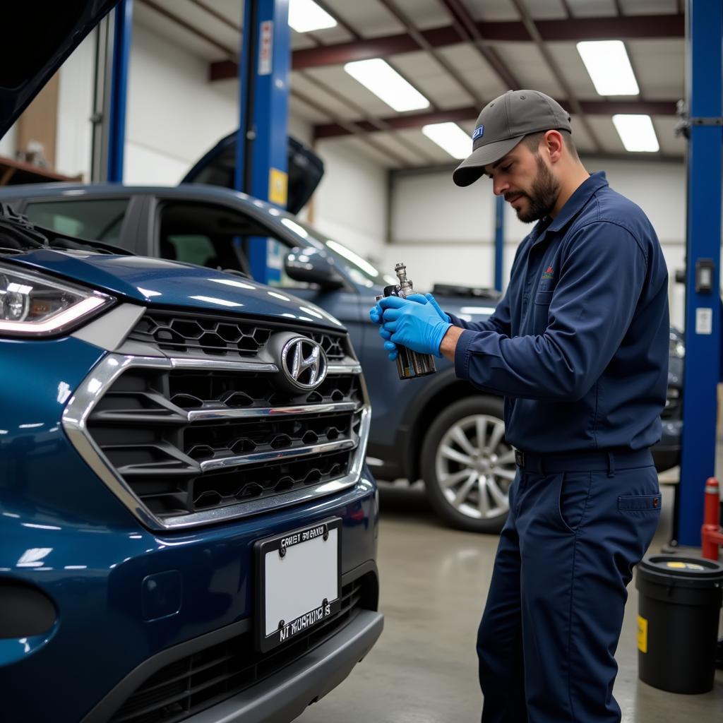 Hyundai Mechanic Working in Hillsboro Shop