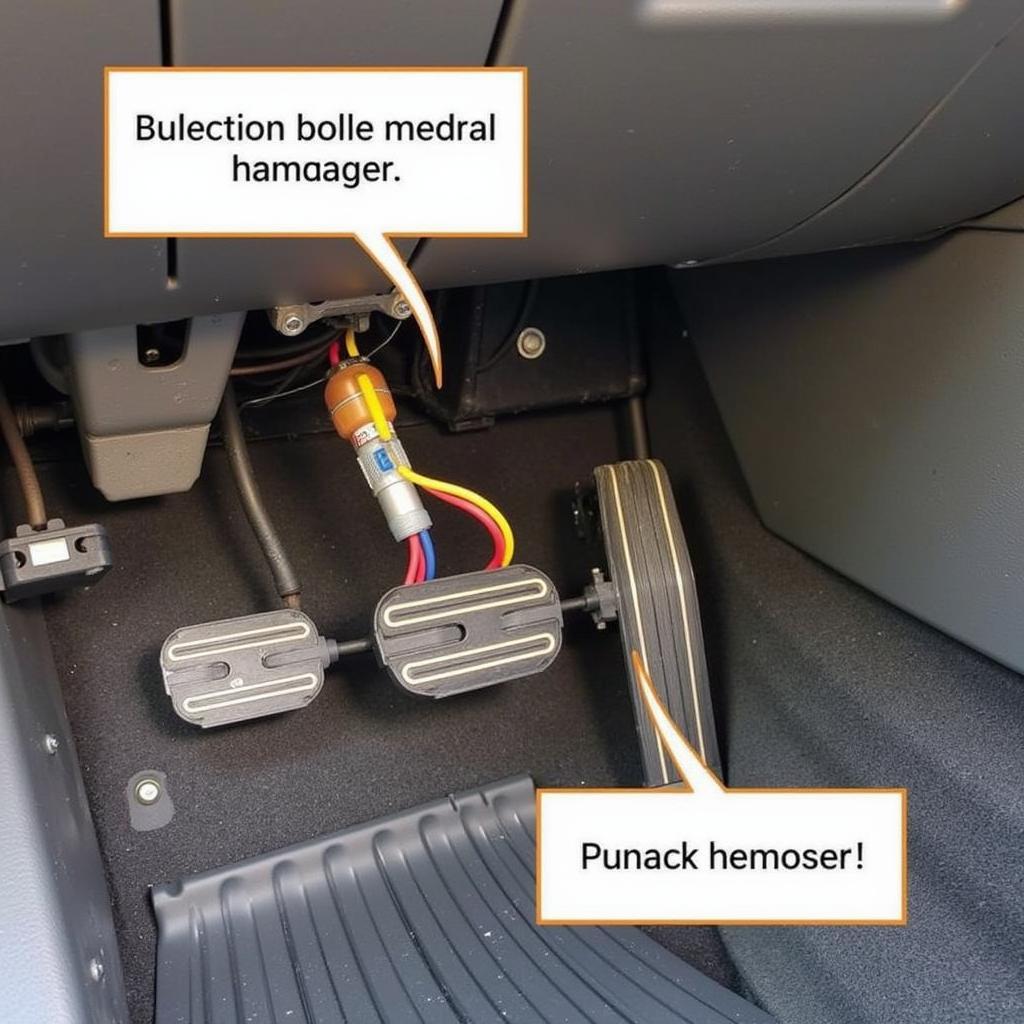 Incorrectly Routed Wiring Harness Under Truck Dashboard