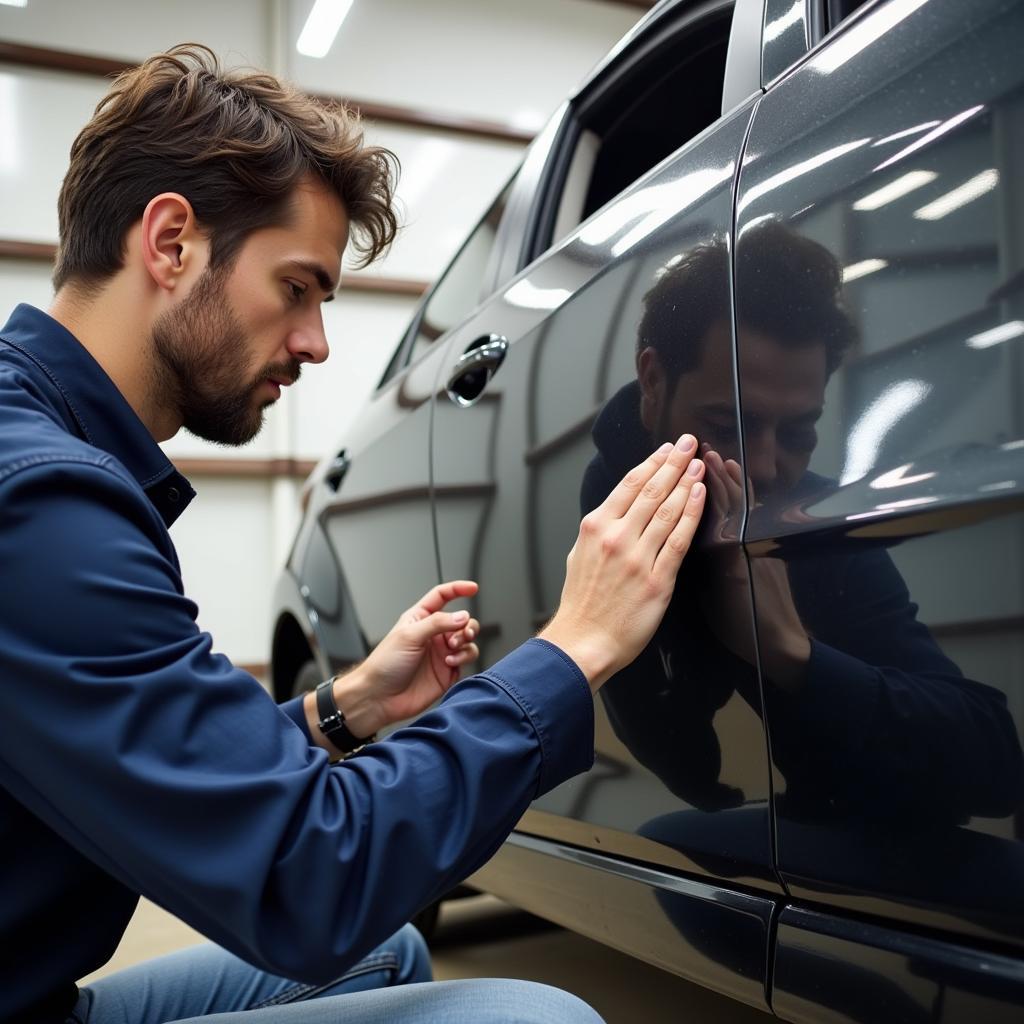 Inspecting a Car After Repair