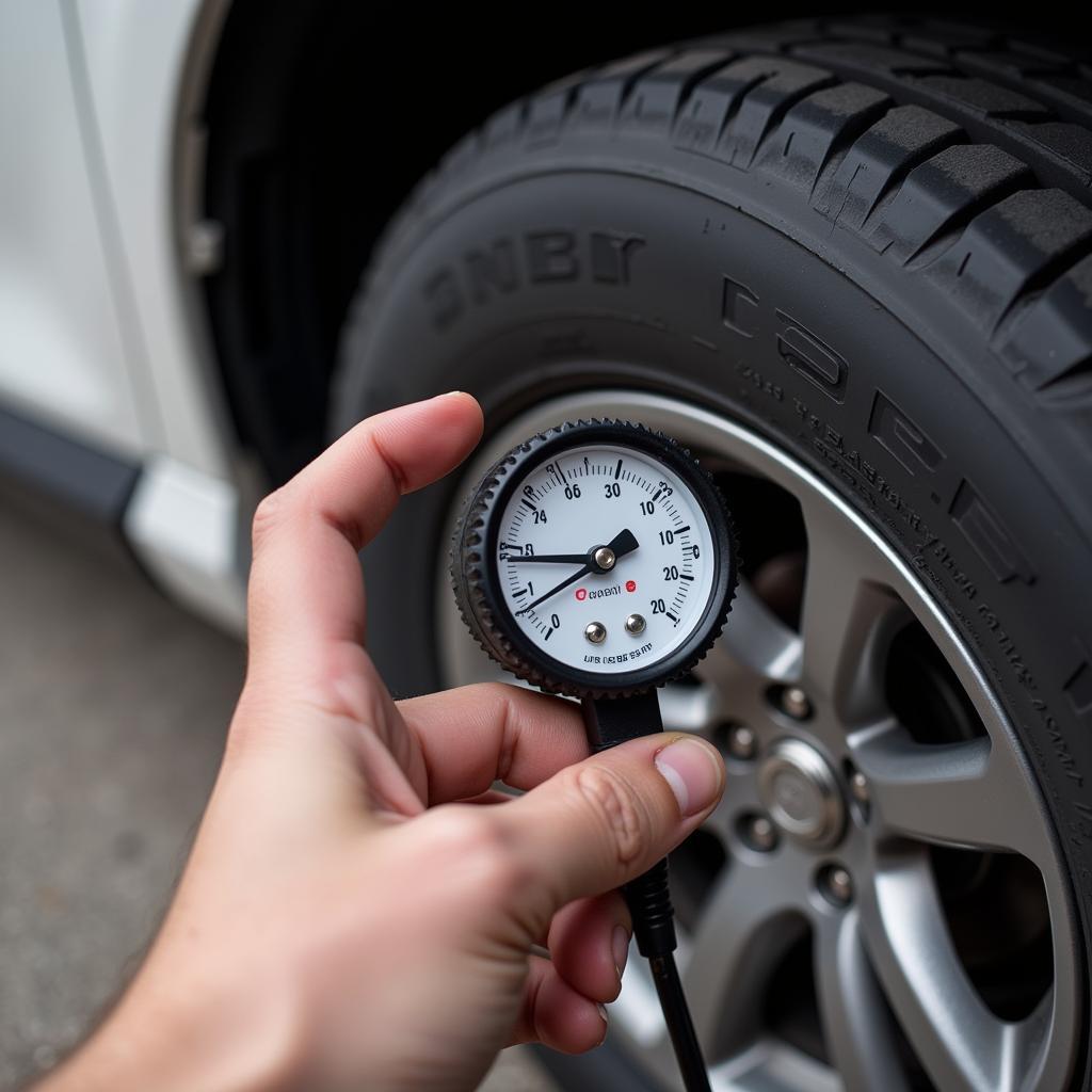 Inspecting Car Tires