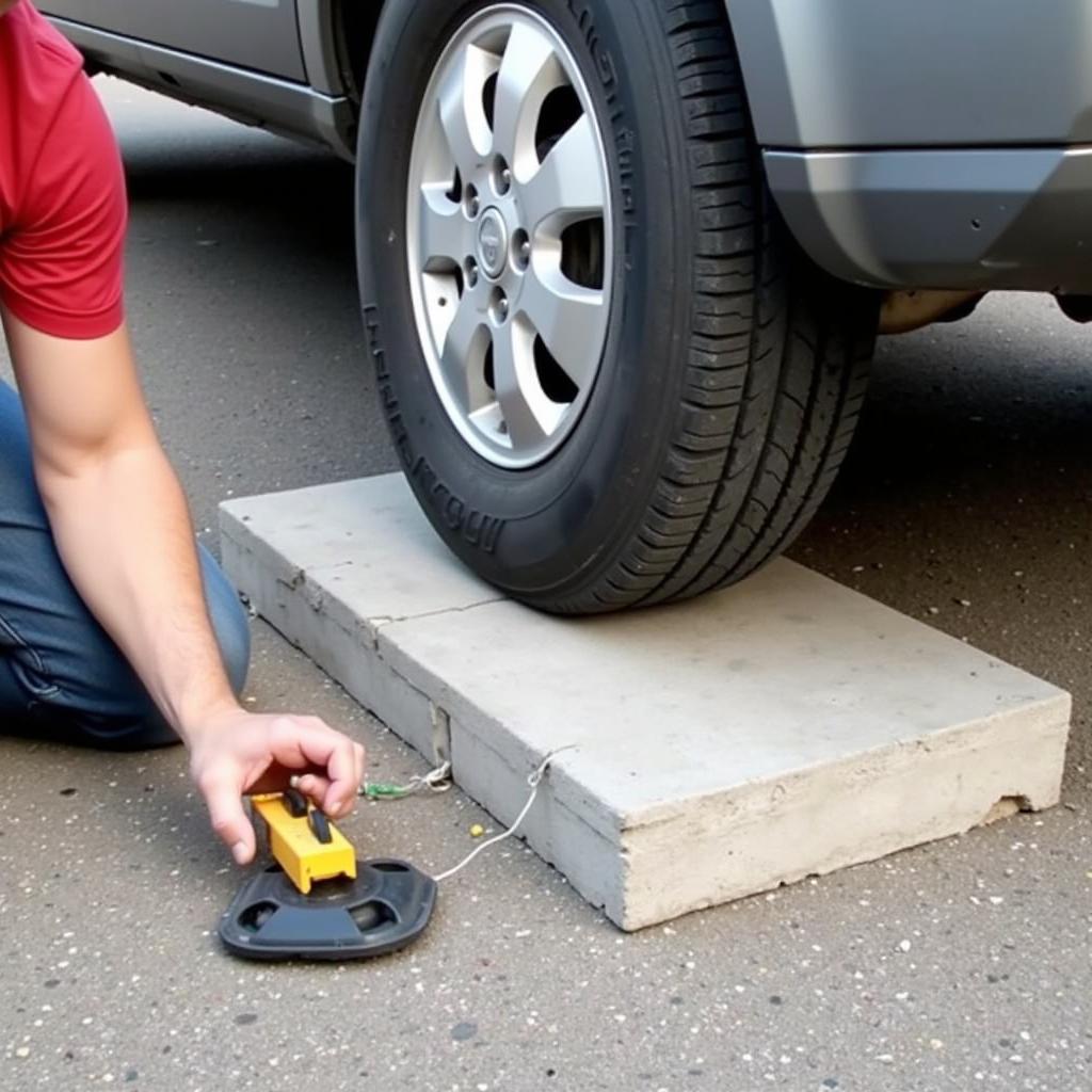 Inspecting the Foundation of an In-Ground Car Lift