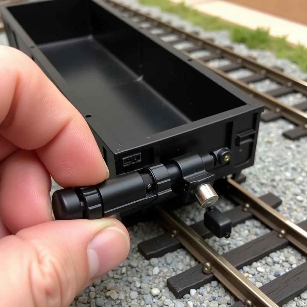 Inspecting the Lionel Coal Dump Car Trip Arm