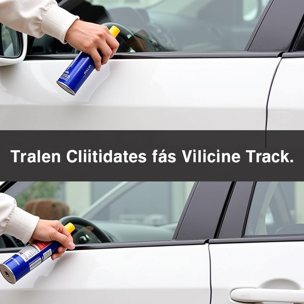 Lubricating Car Window Tracks: Applying silicone spray lubricant to the tracks of a car window to ensure smooth operation and prevent jamming.