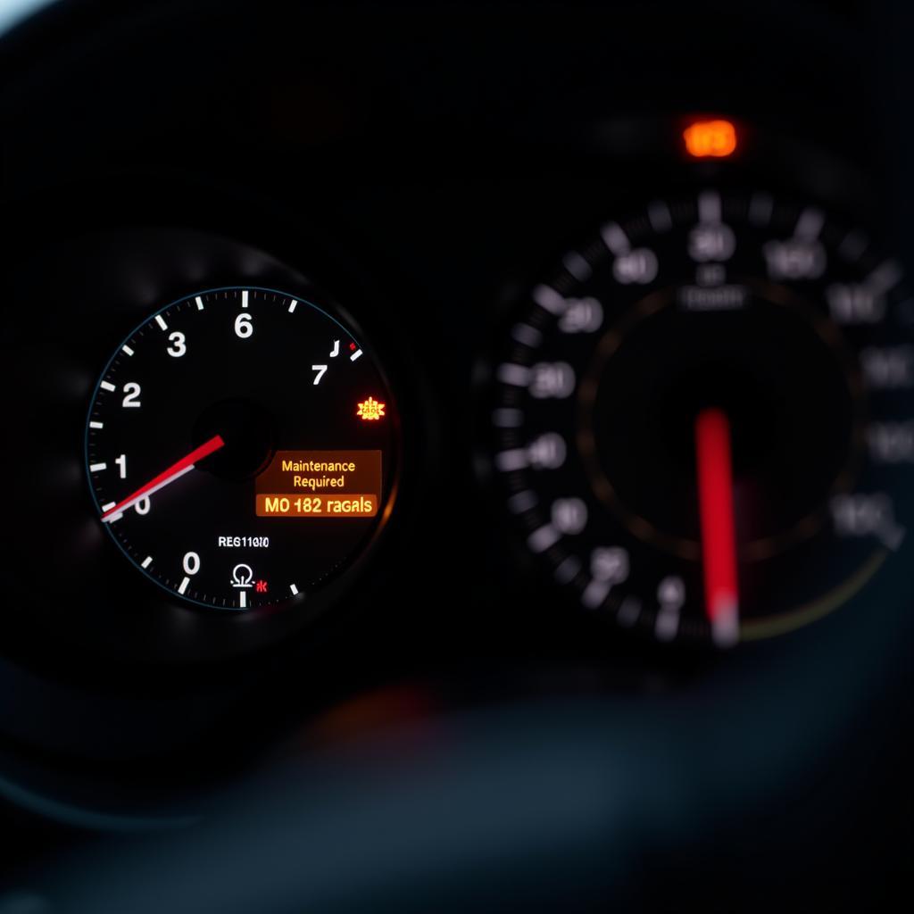 Car Dashboard Showing Maintenance Required Light