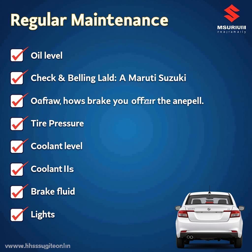 Maruti Suzuki Regular Maintenance Checklist