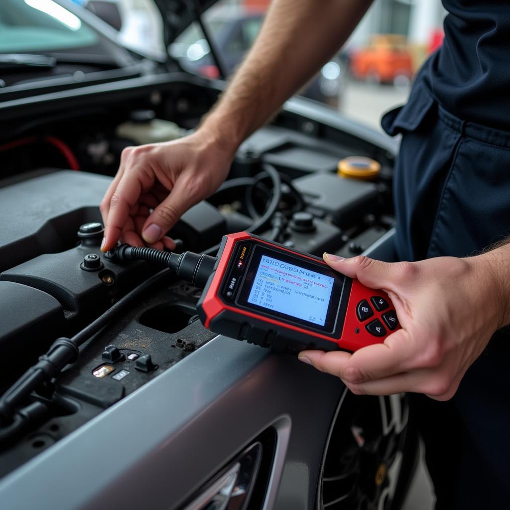 Mechanic Checking Car Engine for Starting and Idling Issues