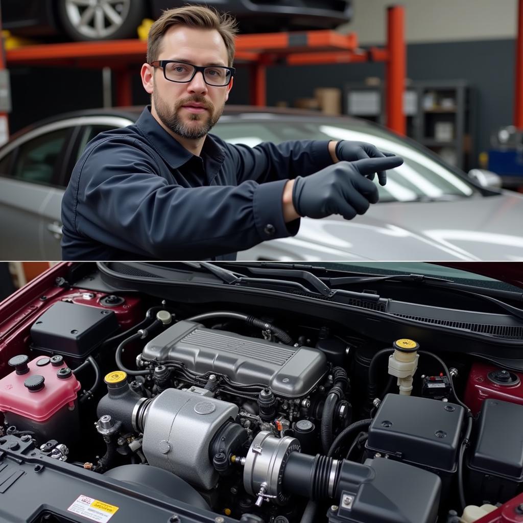 Mechanic Explaining Engine Repair in a Video