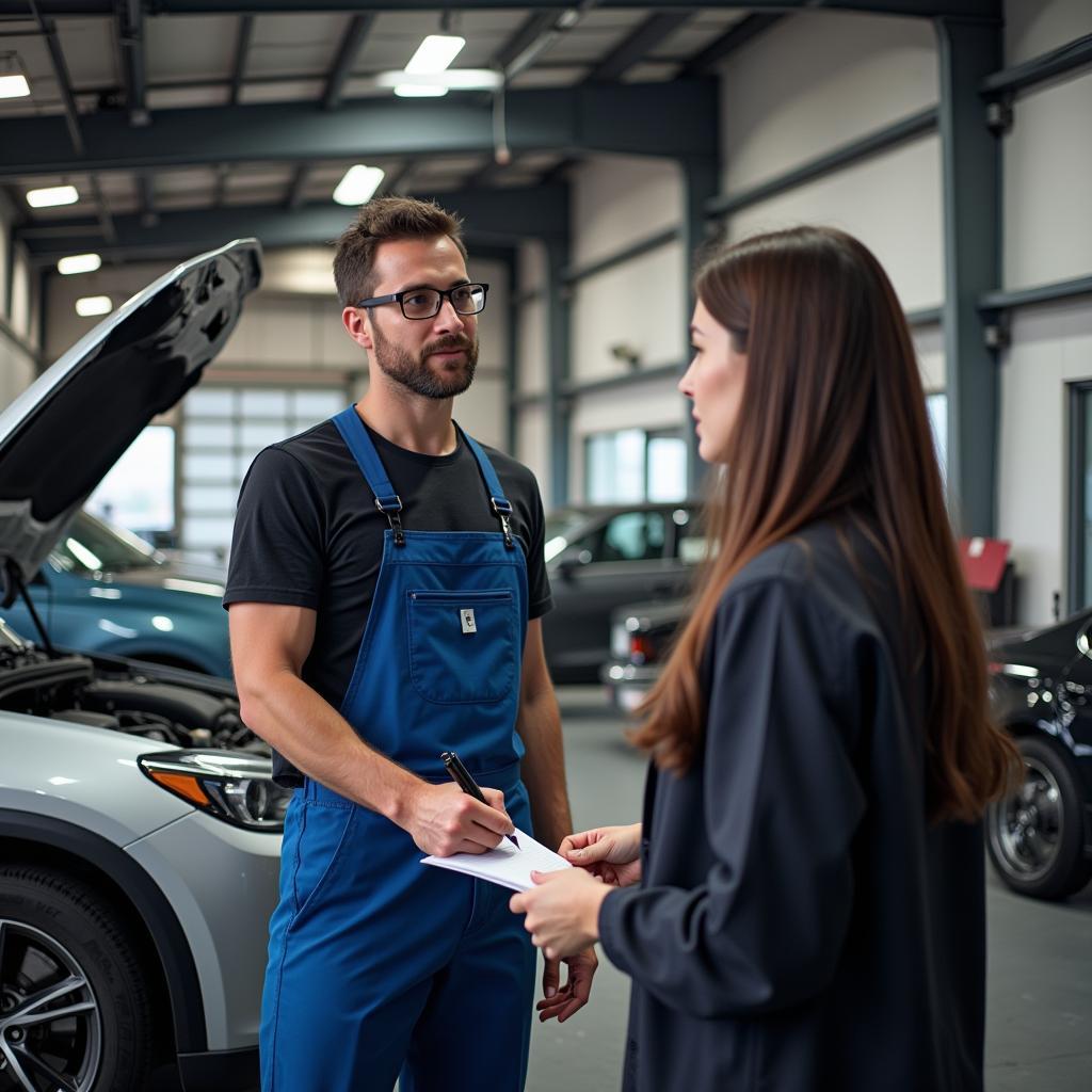 Mechanic Explaining Car Repair