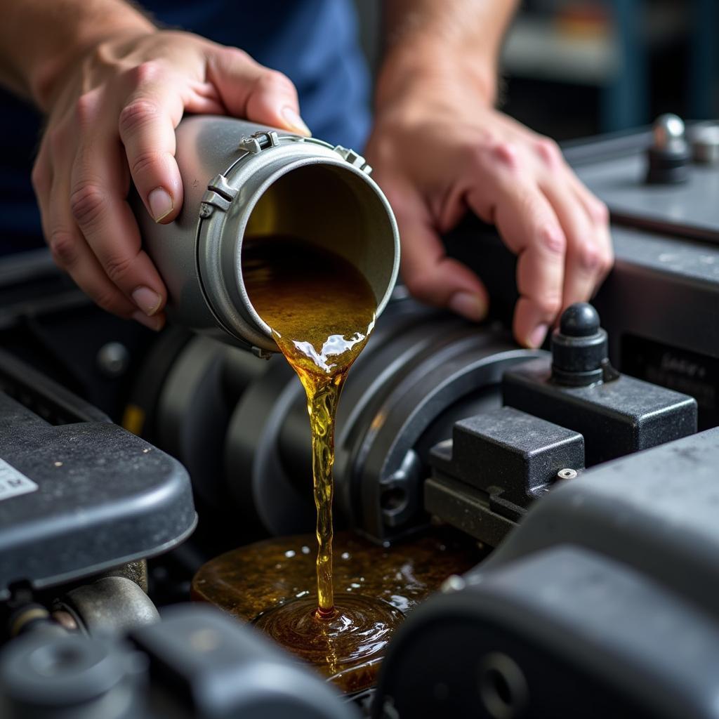 Mechanic Performing Oil Change