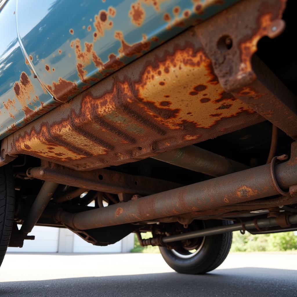 Rust on a Muscle Car Undercarriage