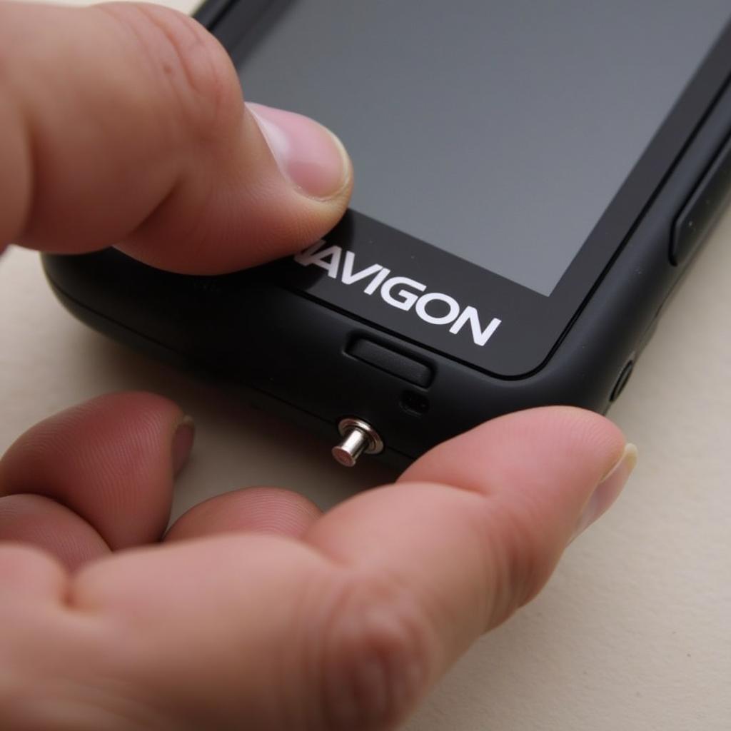 Inspecting Navigon Device Charging Port