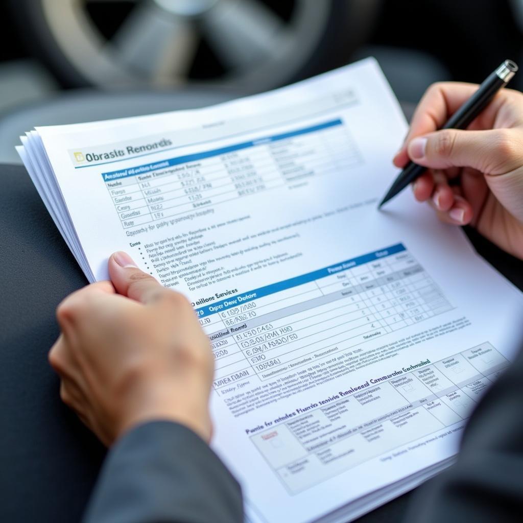 Reviewing New Car Maintenance Records