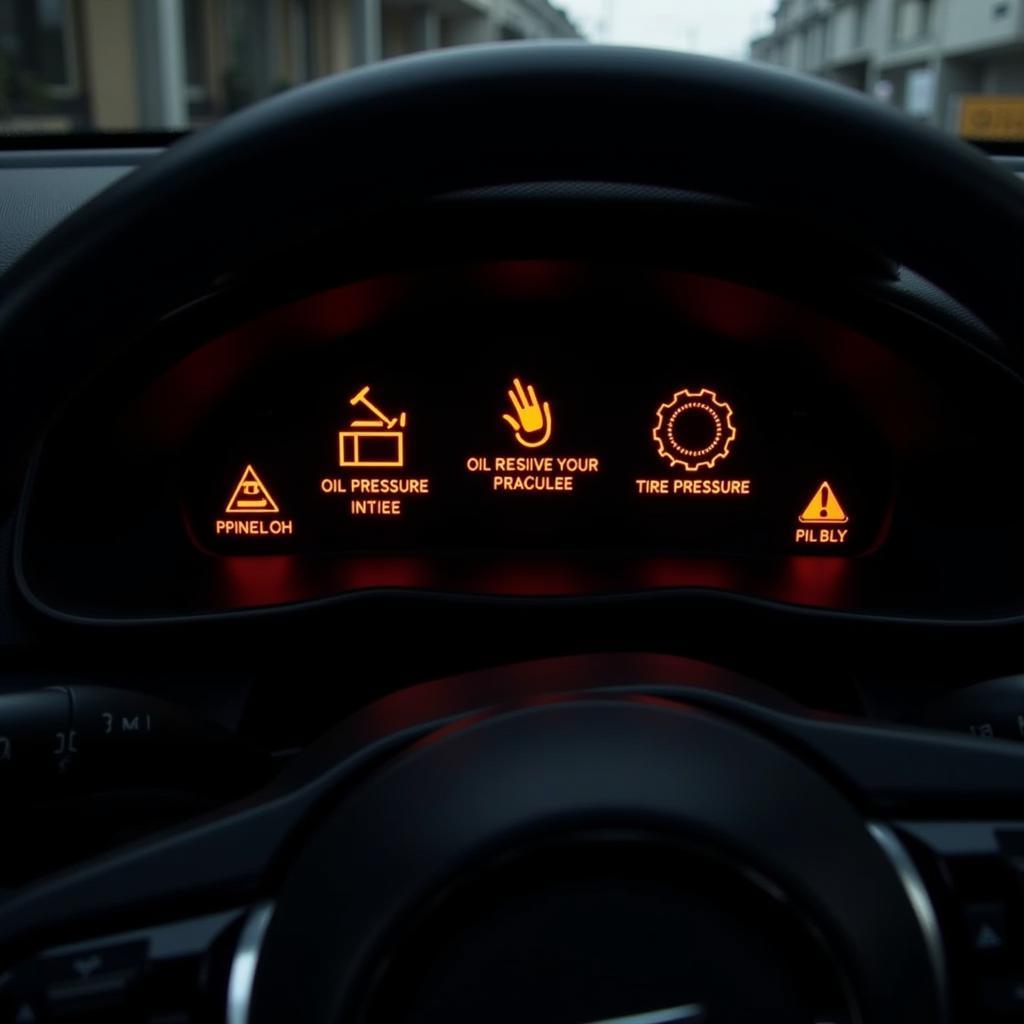 Dashboard Warning Lights in a New Car