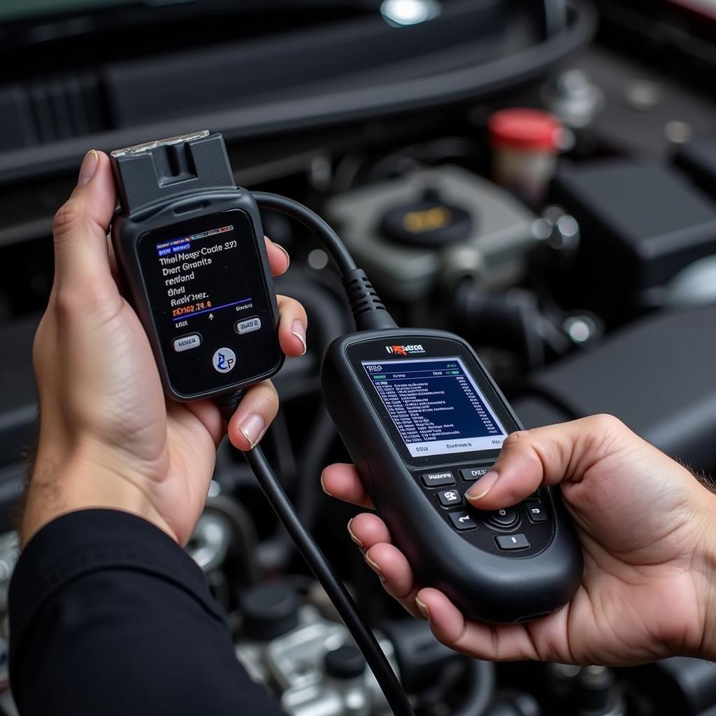 OBD-II Scanner Diagnosing ECU