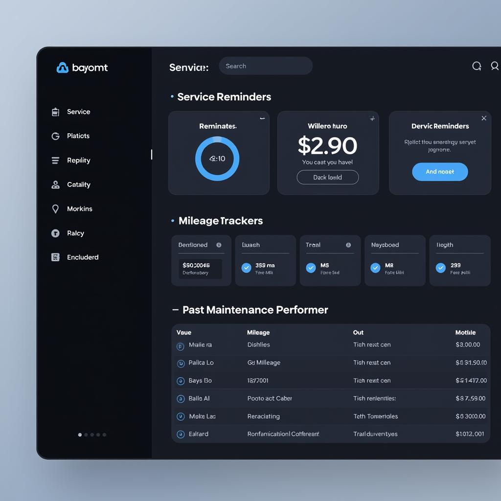 Online Car Maintenance Tracker Dashboard