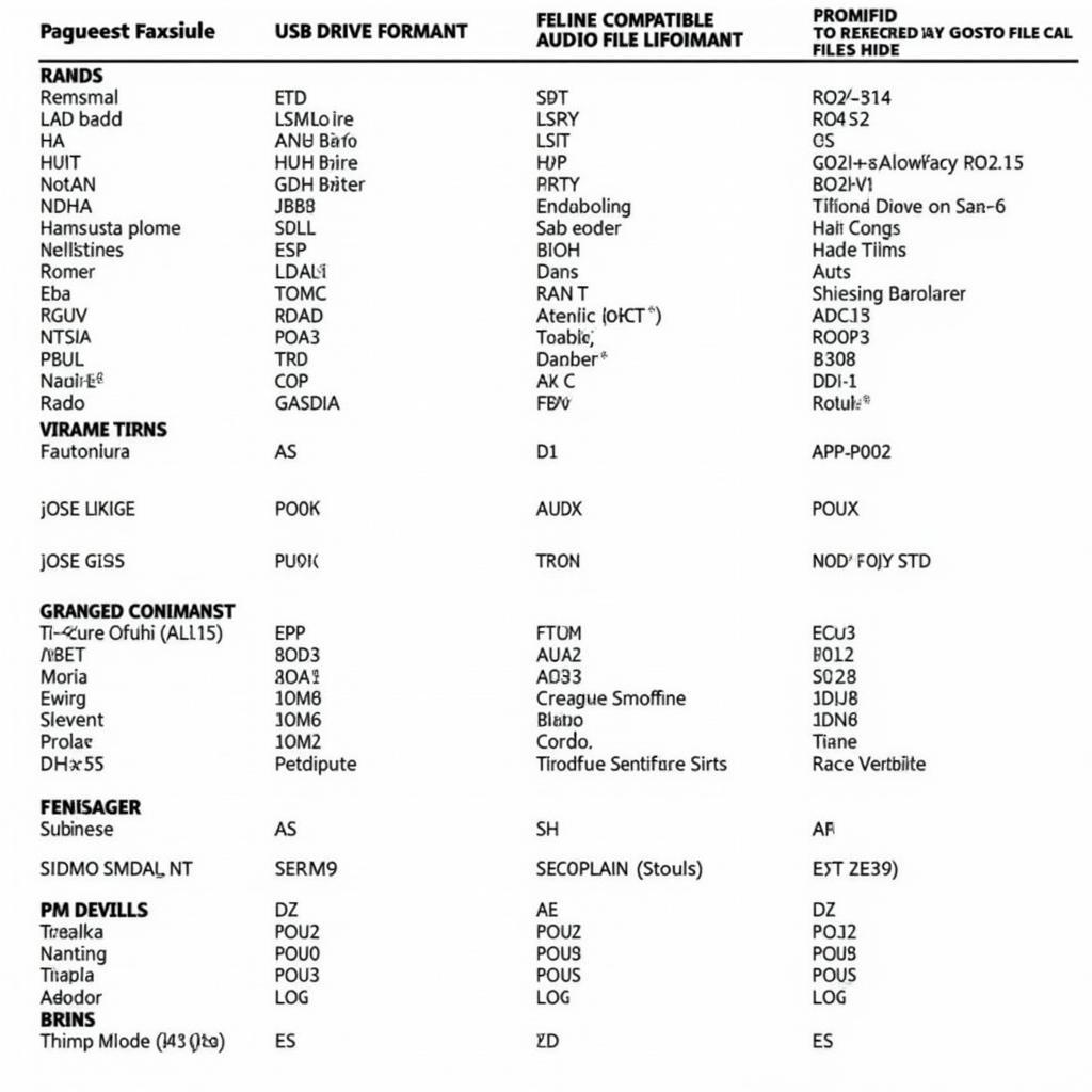 Pioneer Car Stereo USB Format Compatibility Chart