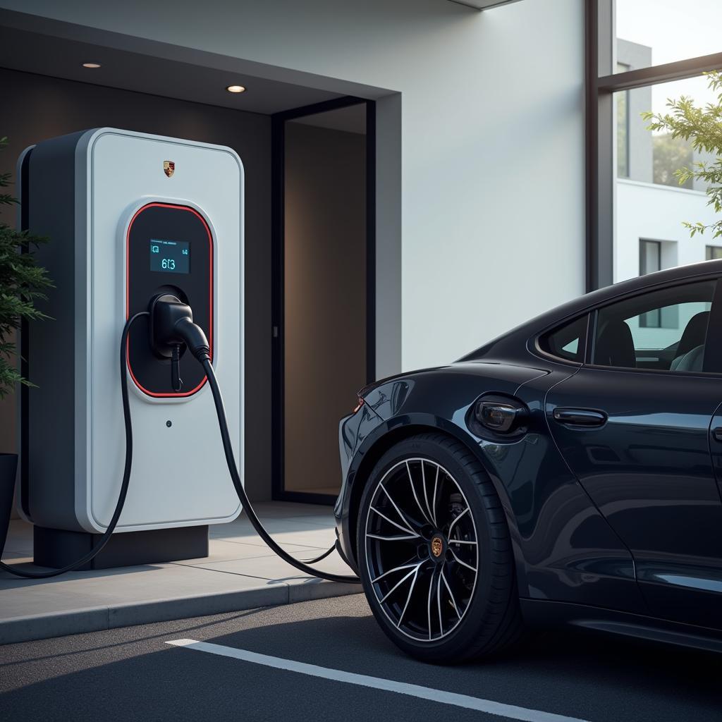 Porsche Taycan at a Charging Station