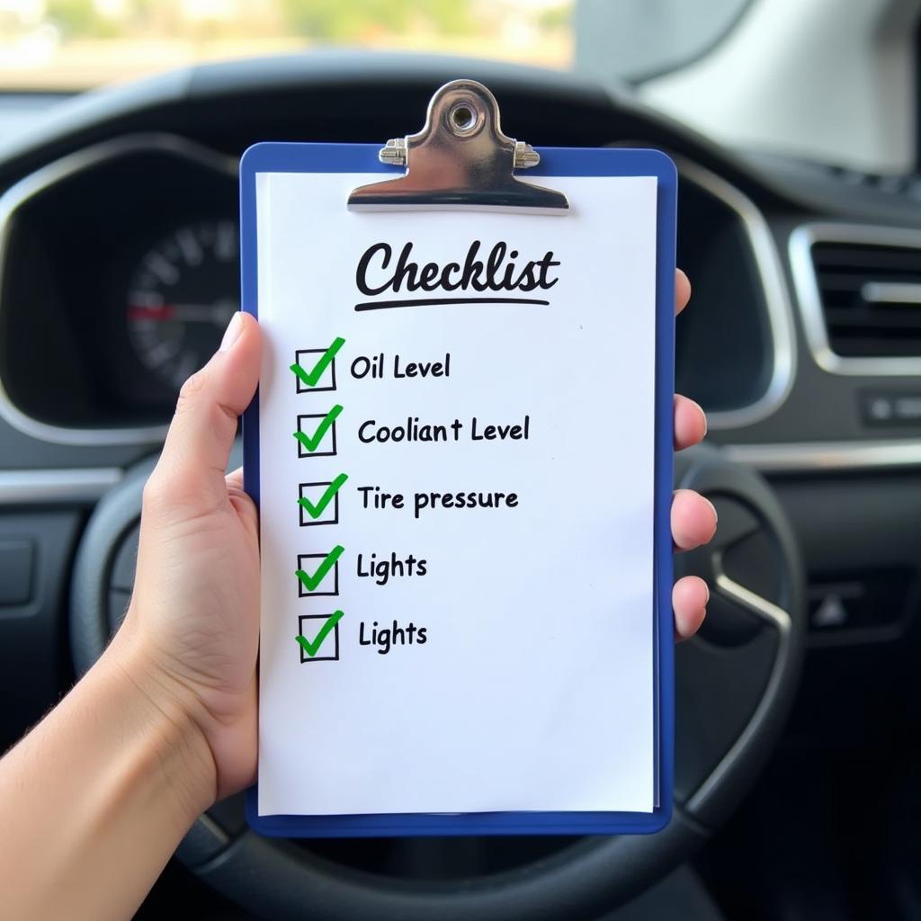 Pre-trip car inspection checklist