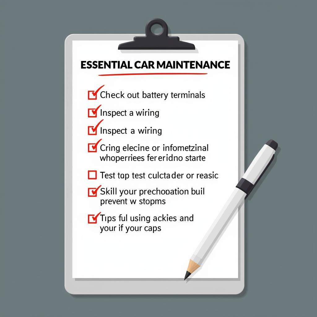 Preventative Car Maintenance Checklist