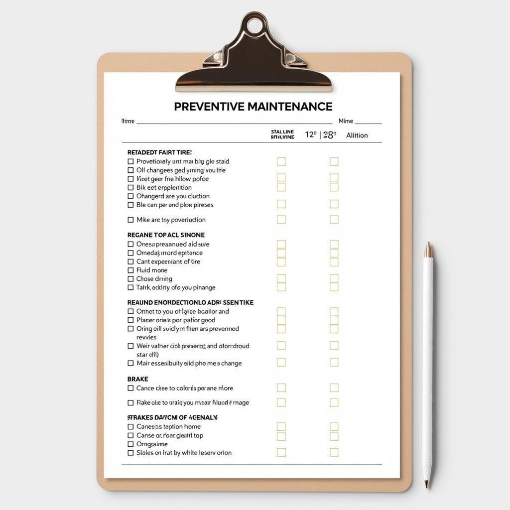 Preventive Maintenance Checklist