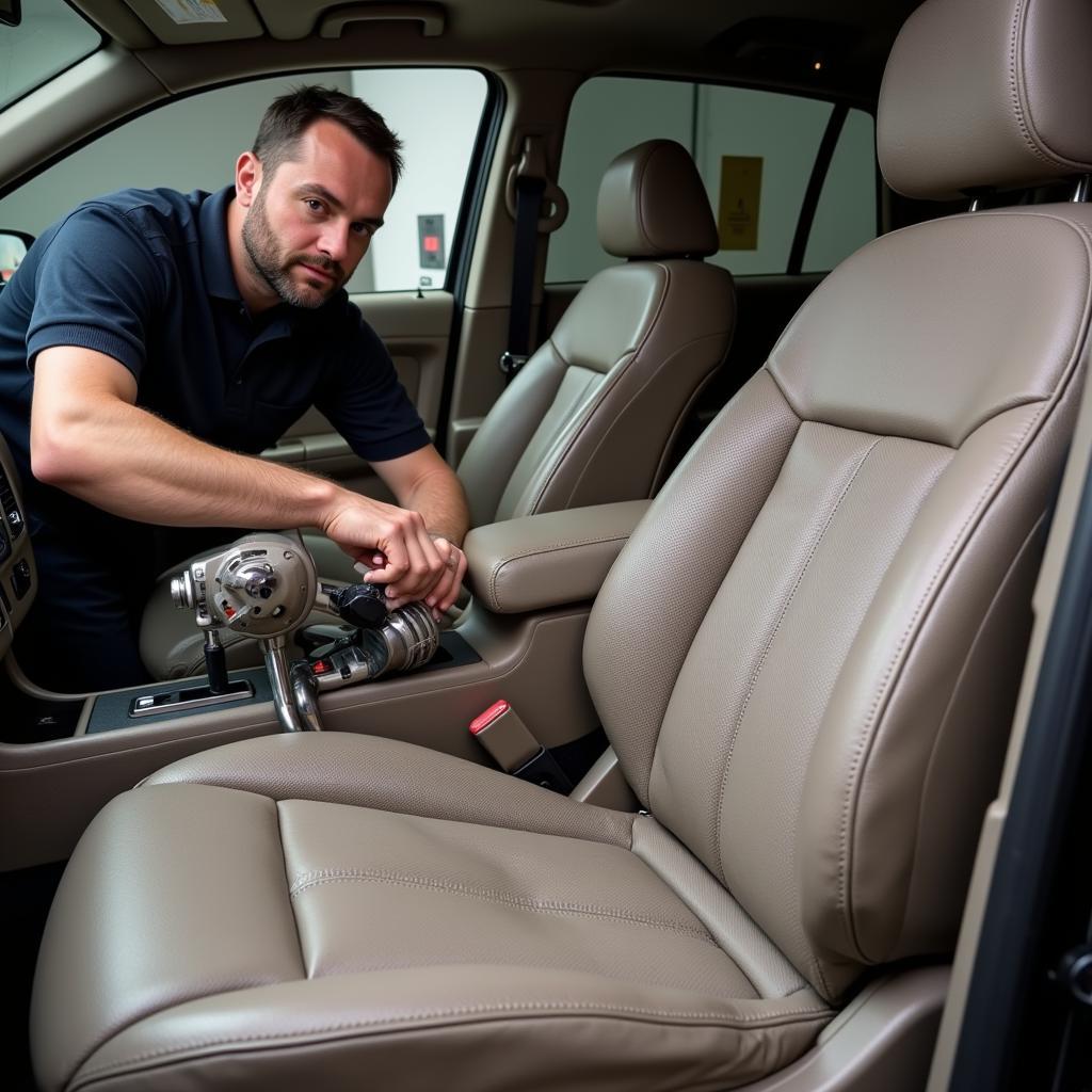 Professional Car Seat Upholstery Repair Process