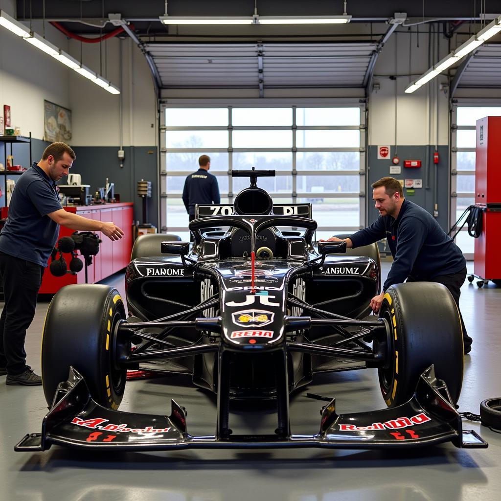 Race Car Undergoing Maintenance