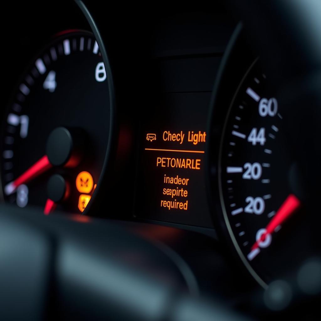 Car dashboard displaying a recommended maintenance light.