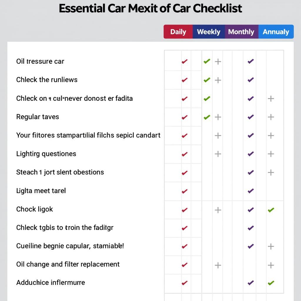 Regular Car Maintenance Checklist