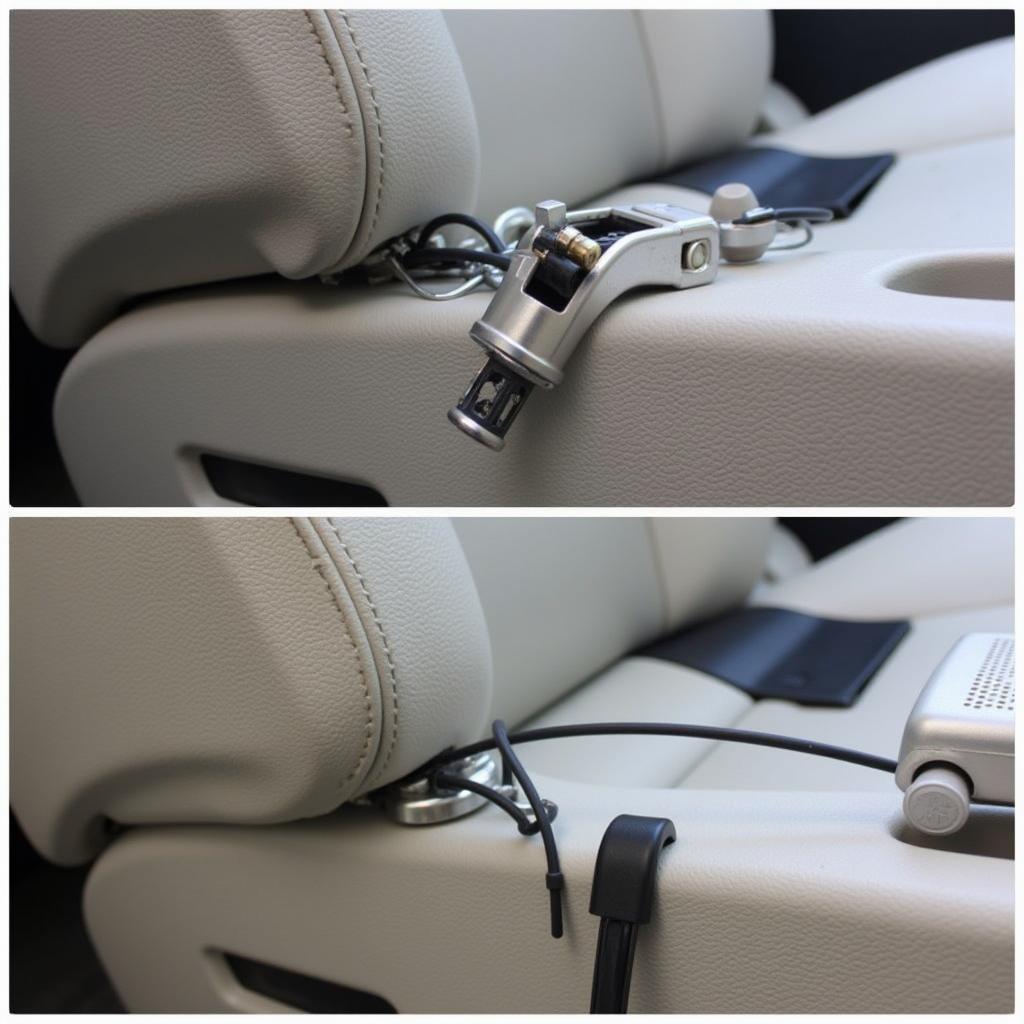 Repaired Car Seat Recliner Lever