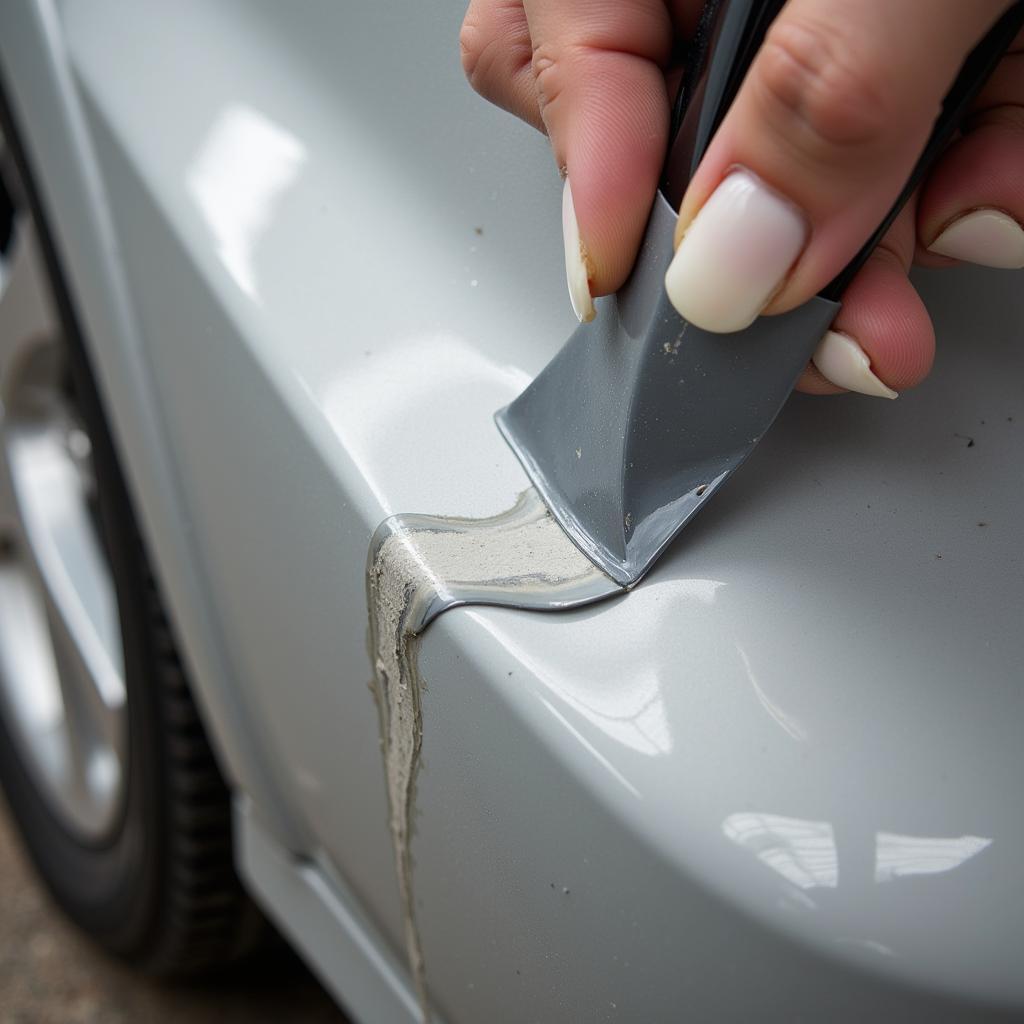 Repairing deep scratches on car plastic trim