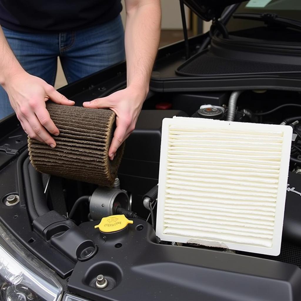 Replacing car air filter