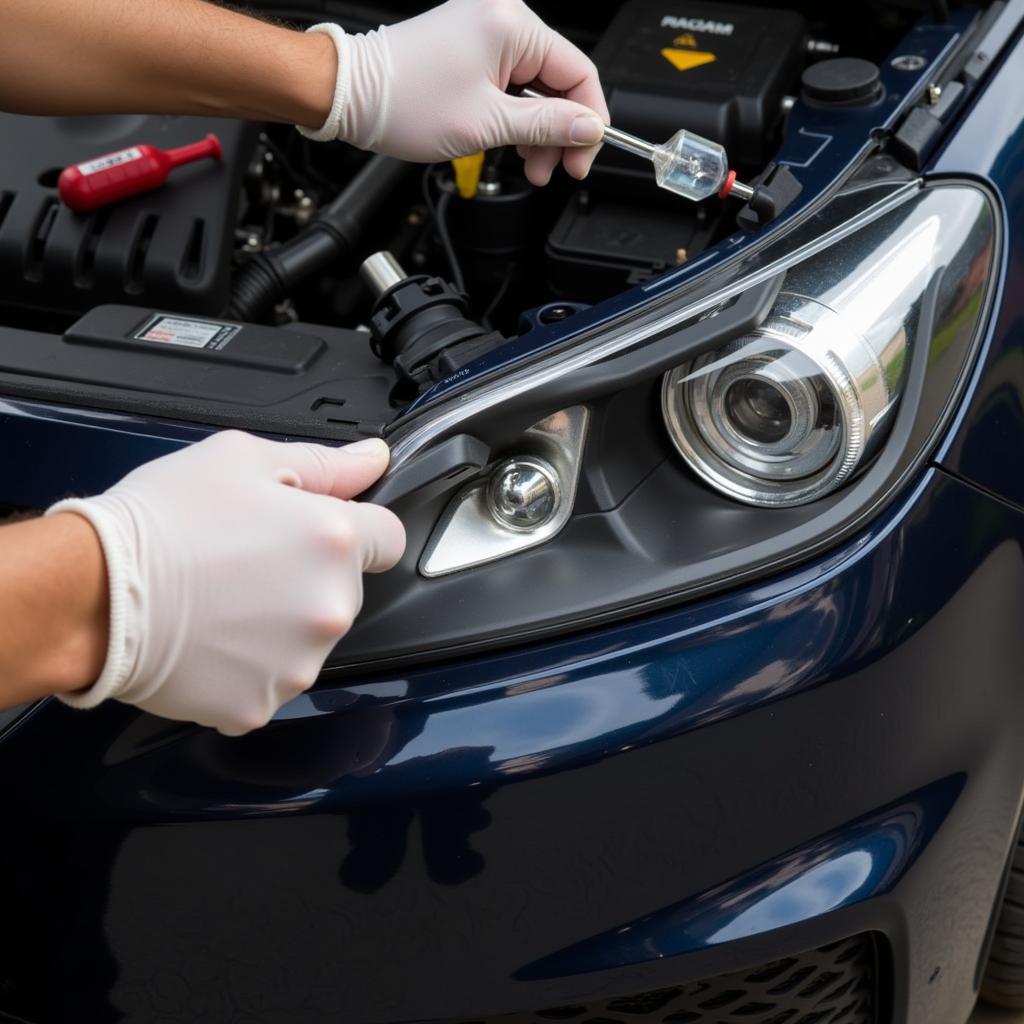 Replacing a Car Headlight Bulb