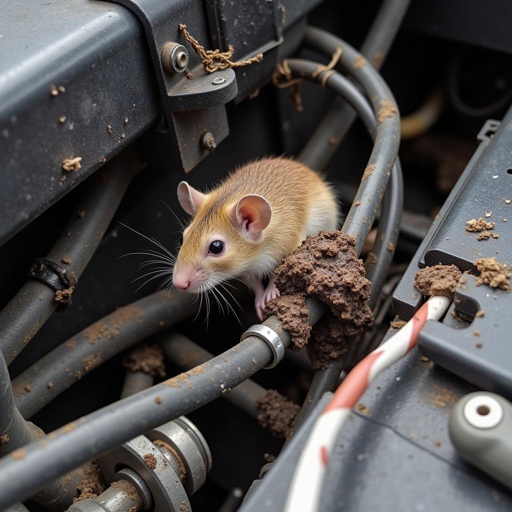 Rodent Damage to Car Engine Wiring