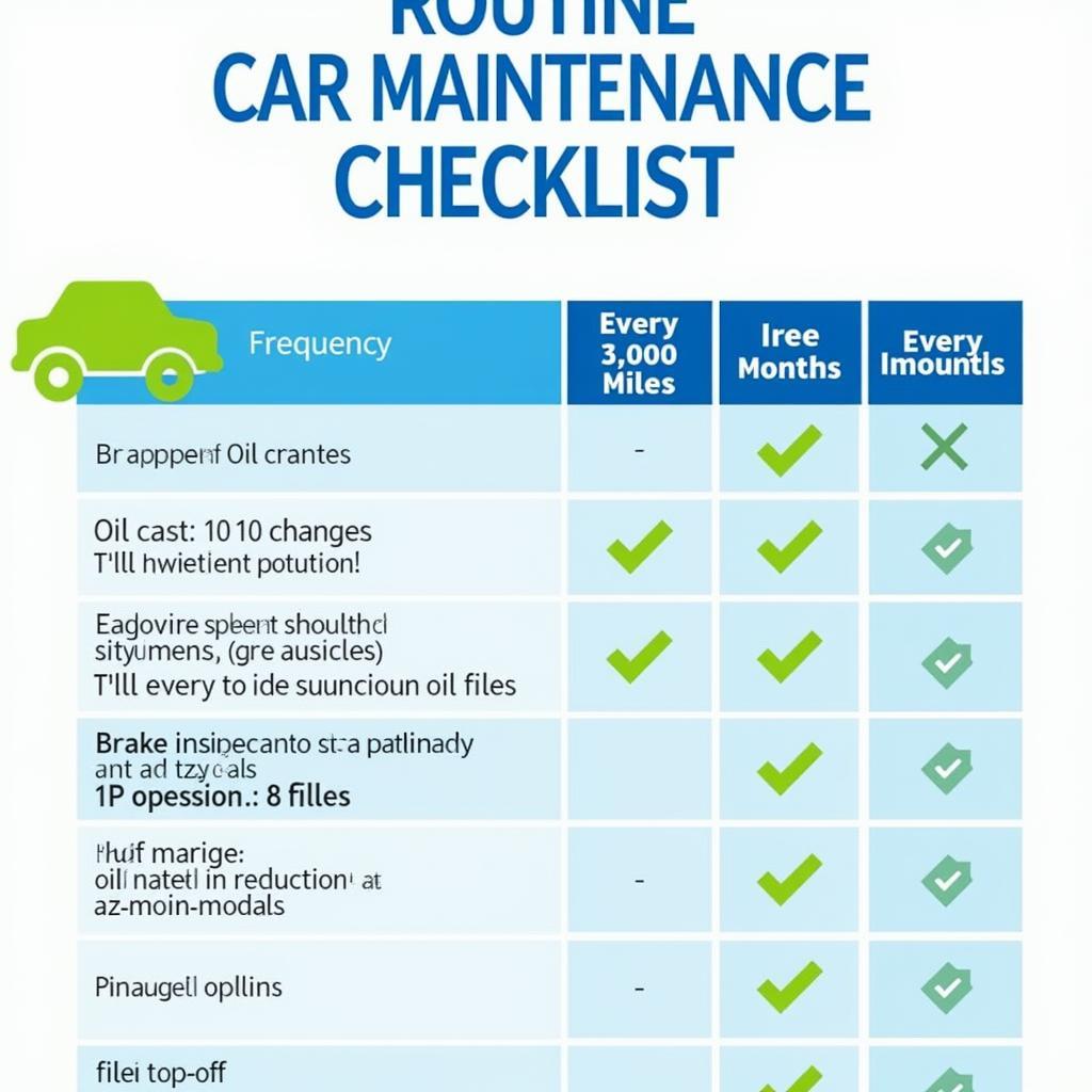 Routine Car Maintenance Checklist