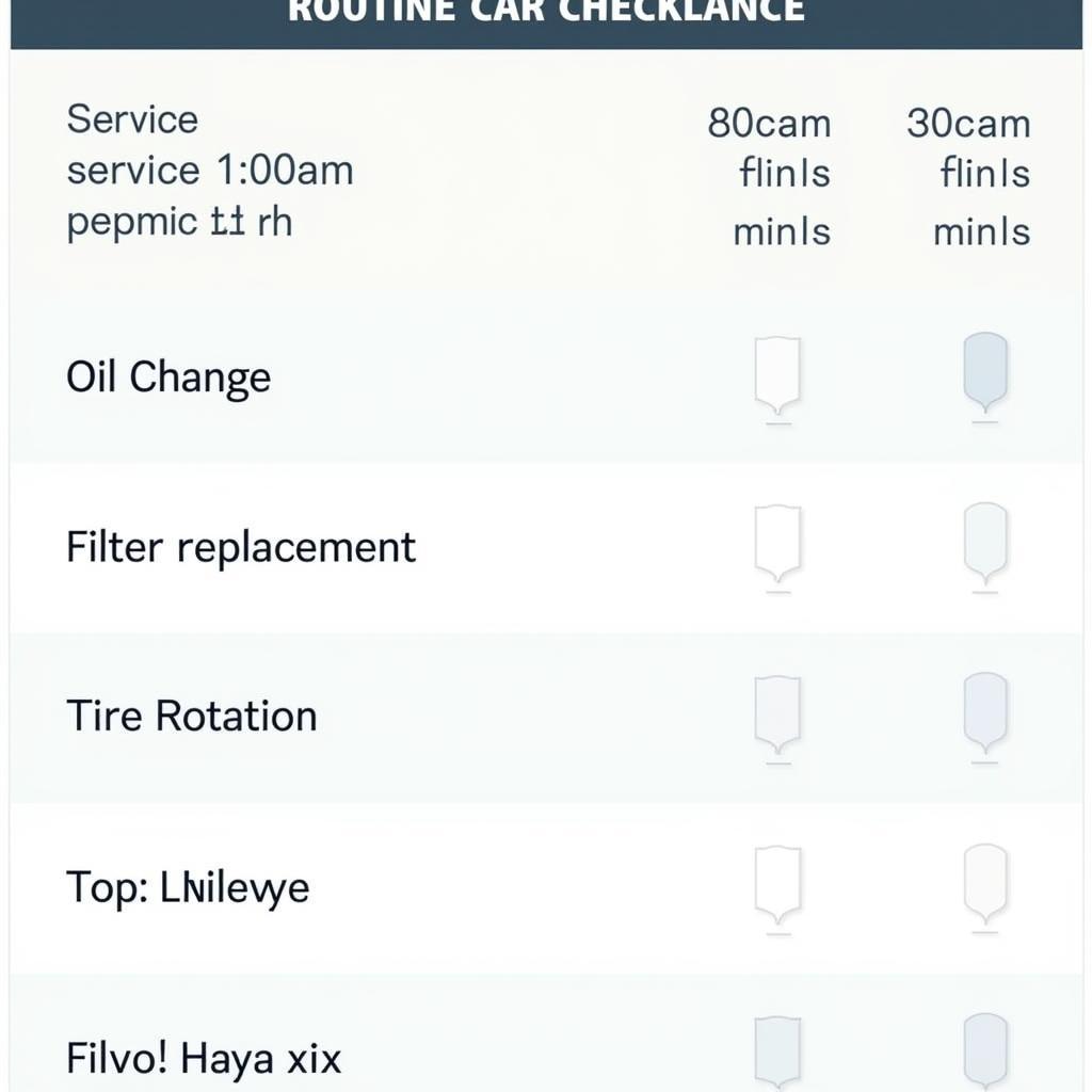 Routine Car Maintenance Checklist