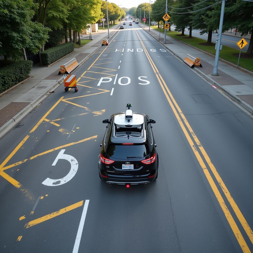 Self-driving car navigating challenging infrastructure