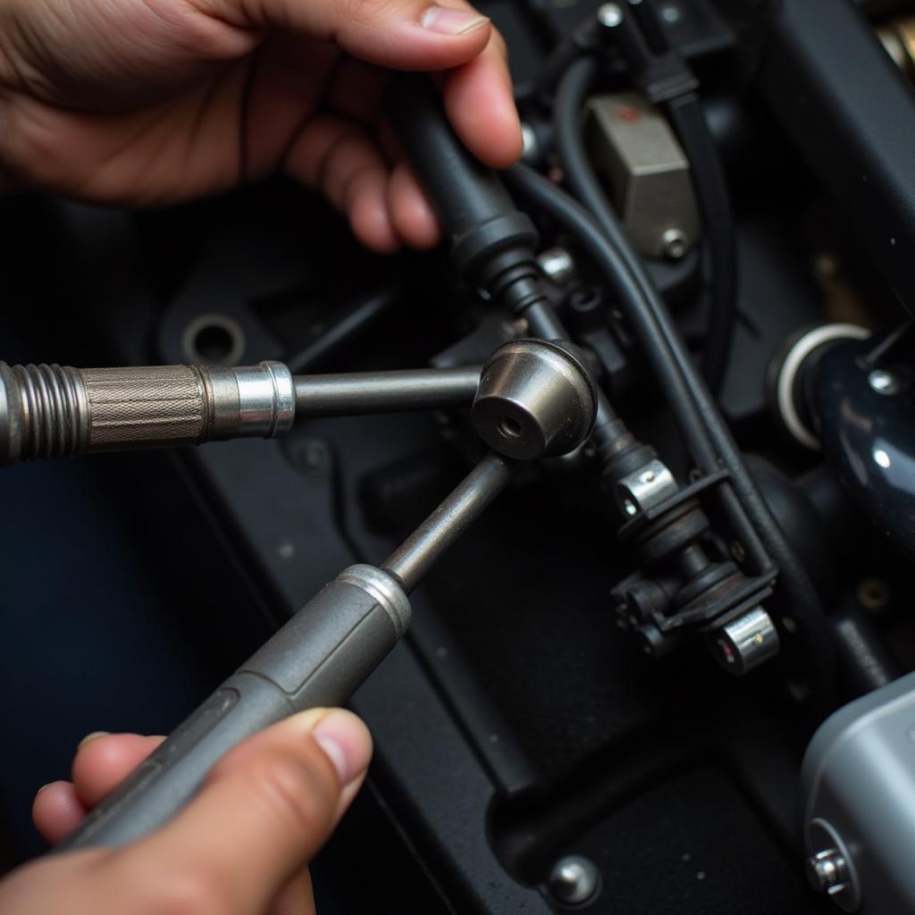 Inspecting the Shift Linkage on a Smart Car