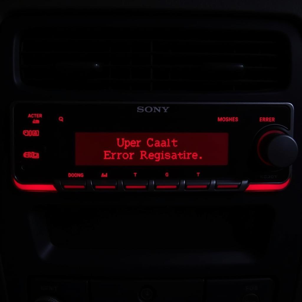 Sony Car Radio Displaying an Error Message